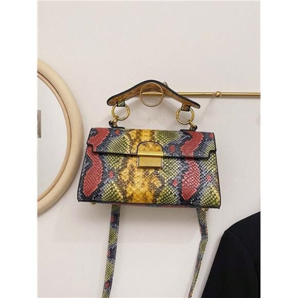 PU Leather High-End Texture, Light Luxury, Snake Print Niche Design, Versatile - Picture 2 of 7